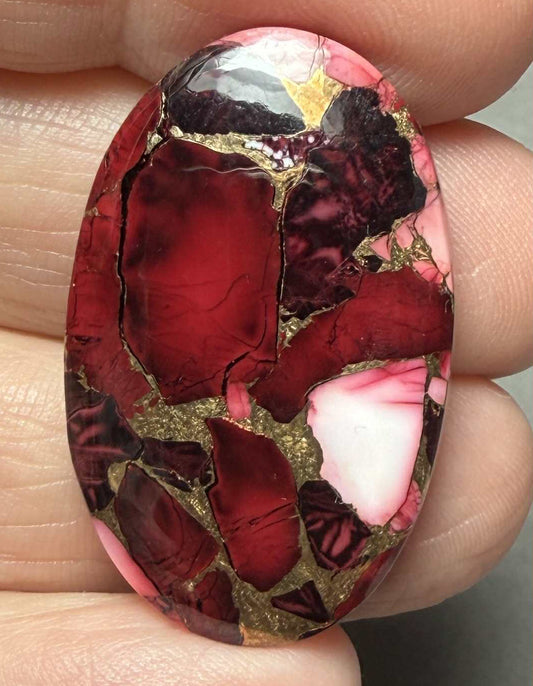 Oval 34x21mm Rose Dahlia Cabochon 12