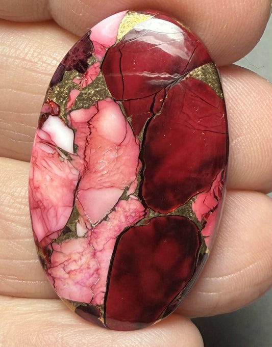 Oval 34x21mm Rose Dahlia Cabochon 13