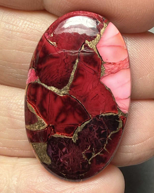 Oval 33x20mm Rose Dahlia Cabochon 15