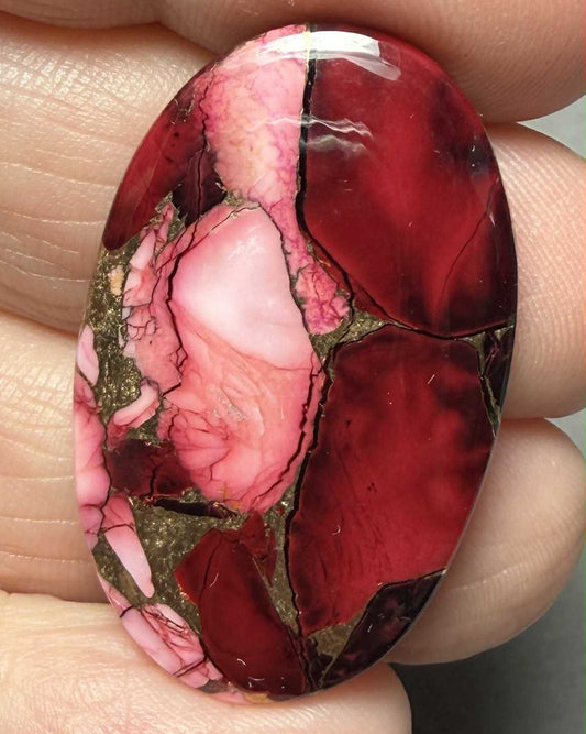 Oval 34x21mm Rose Dahlia Cabochon 19