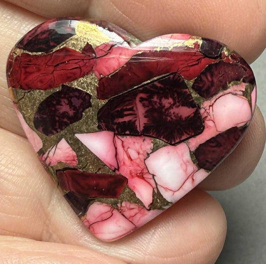 Heart 28x31mm Rose Dahlia Cabochon 21