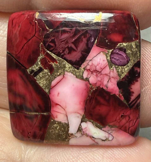 Square 23x23mm Rose Dahlia Cabochon 22