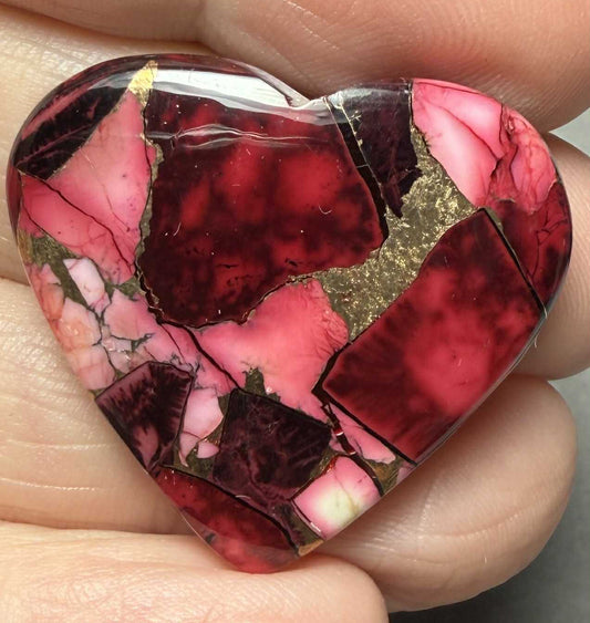 Heart 28x30mm Rose Dahlia Cabochon 23