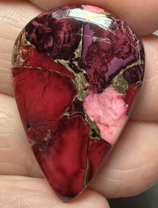 Teardrop 33x22mm Rose Dahlia Cabochon 25