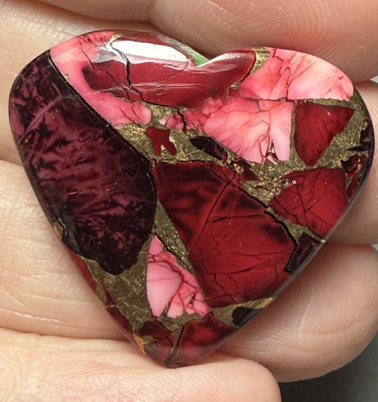 Heart 29x31mm Rose Dahlia Cabochon 26