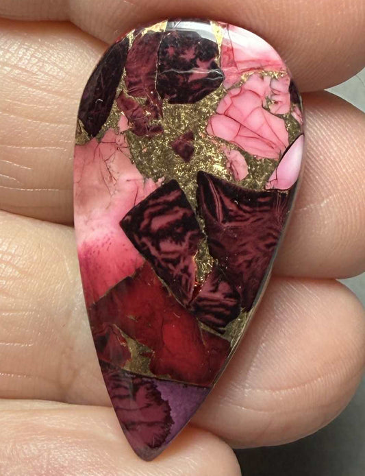 Teardrop 30x27mm Rose Dahlia Cabochon 29