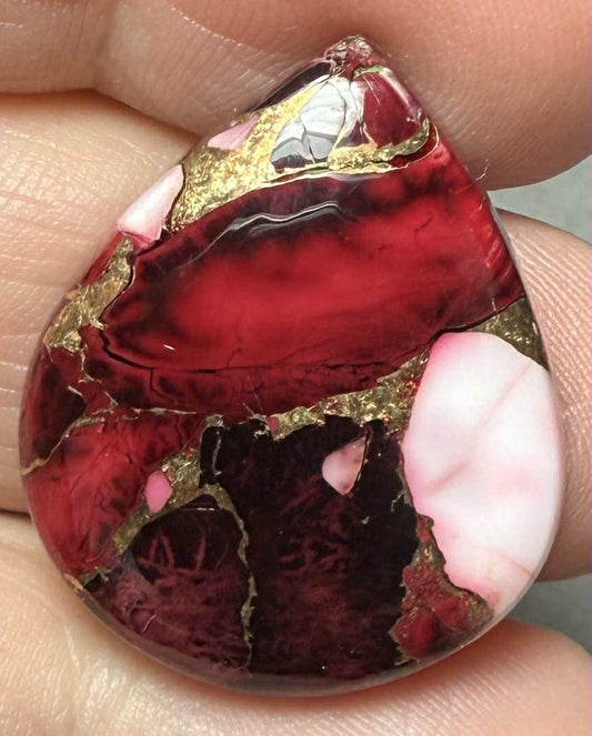 Teardrop 28x23mm Rose Dahlia Cabochon 28