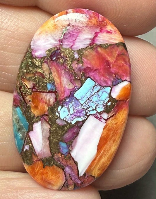 Oval 31x20mm Starburst Dahlia Cabochon 02