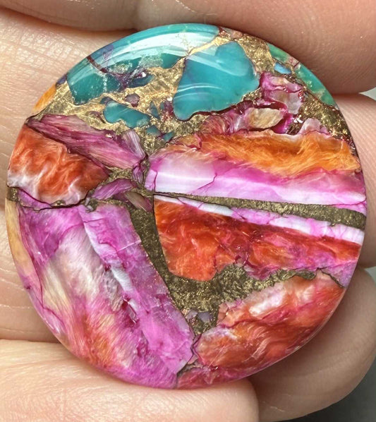 Round 28x28mm Starburst Dahlia Cabochon 03
