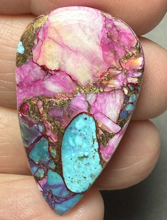 Teardrop 35x21mm Starburst Dahlia Cabochon 05