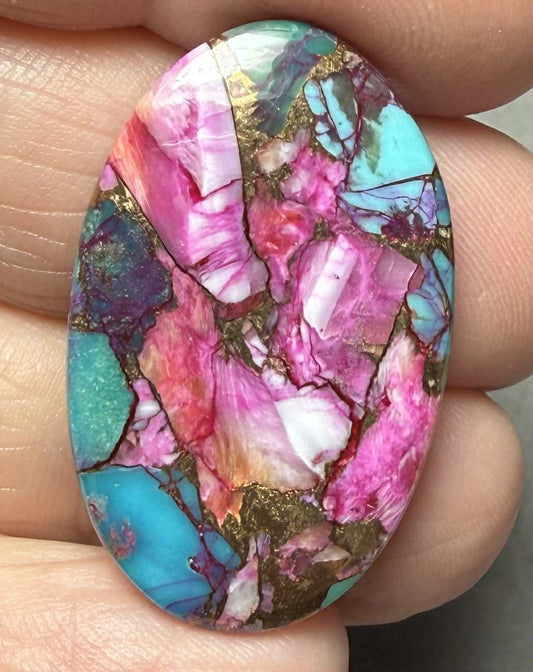 Oval 32x19mm Starburst Dahlia Cabochon 07