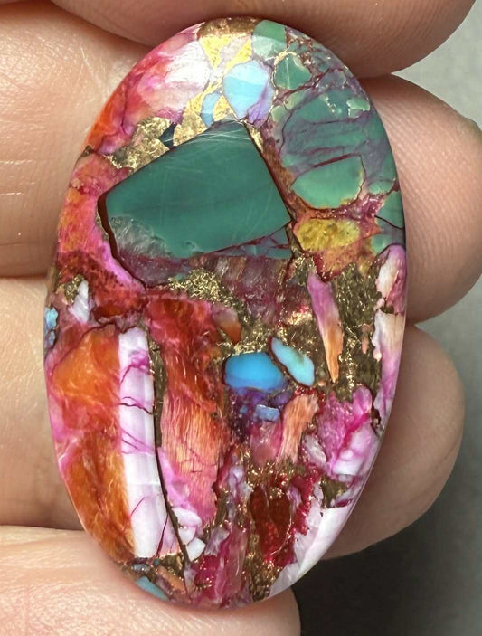 Oval 32x19mm Starburst Dahlia Cabochon 13