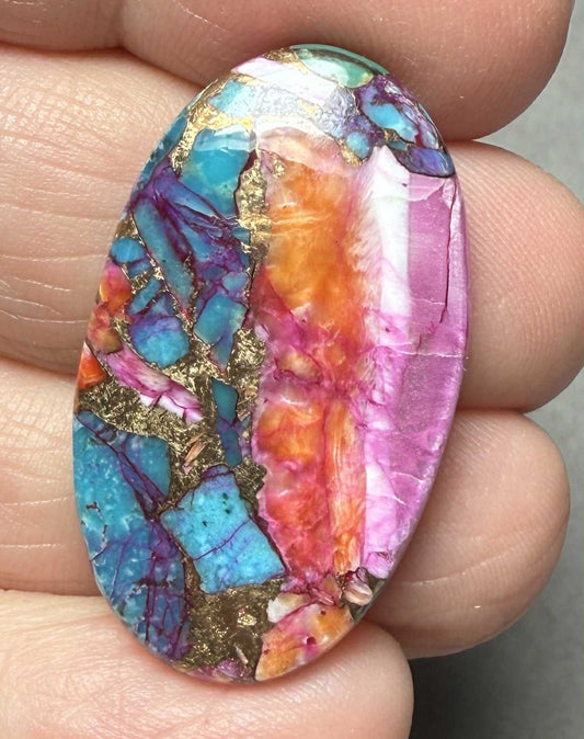 Oval 33x19mm Starburst Dahlia Cabochon 15
