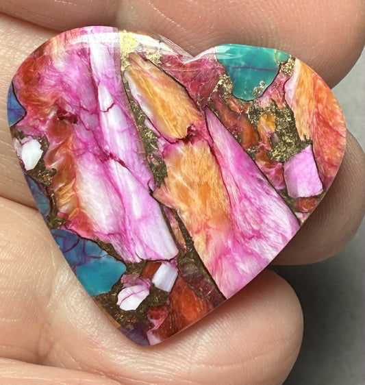Heart 28x30mm Starburst Dahlia Cabochon 19
