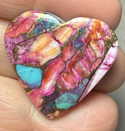 Heart 28x29mm Starburst Dahlia Cabochon 20