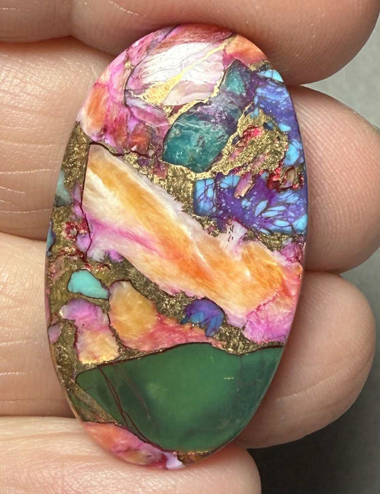 Oval 33x19mm Starburst Dahlia Cabochon 22