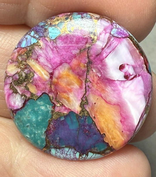 Round 25x25mm Starburst Dahlia Cabochon 23
