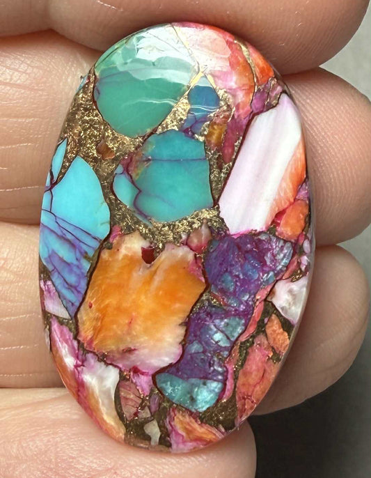 Oval 32x20mm Starburst Dahlia Cabochon 25