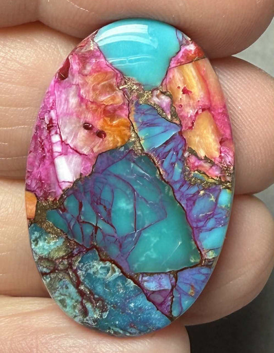 Oval 32x20mm Starburst Dahlia Cabochon 26