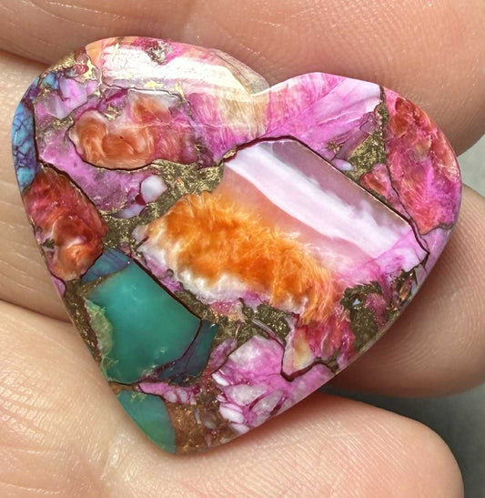 Heart 27x29mm Starburst Dahlia Cabochon 27