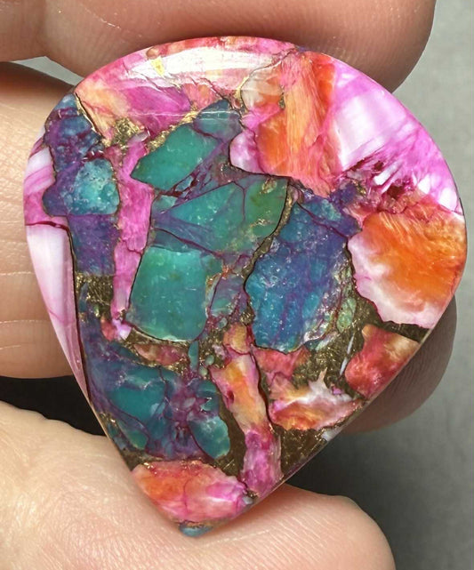 Teardrop 30x27mm Starburst Dahlia Cabochon 29