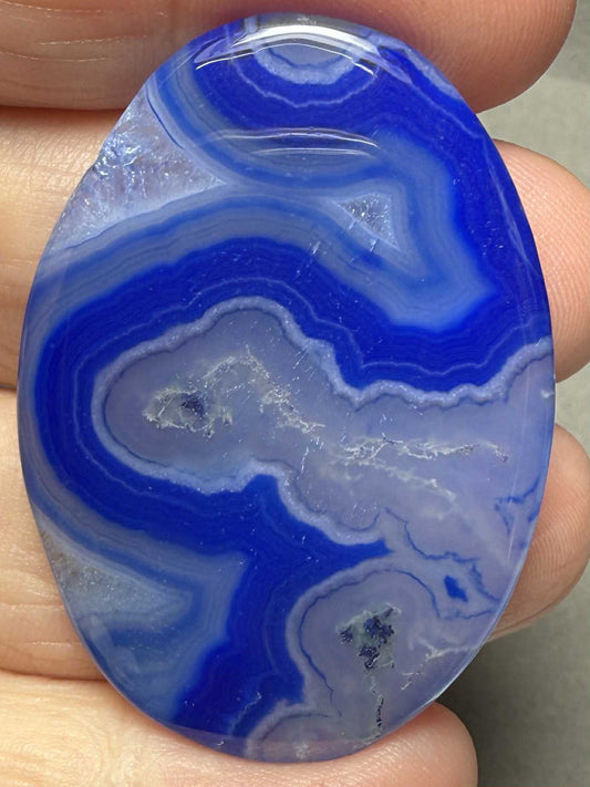 Oval 44x31mm Blue Agate Cabochon 04