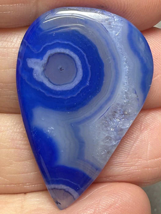 Teardrop 34x23mm Blue Agate Cabochon 05