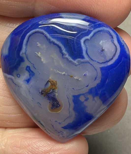 Teardrop 33x31mm Blue Agate Cabochon 11