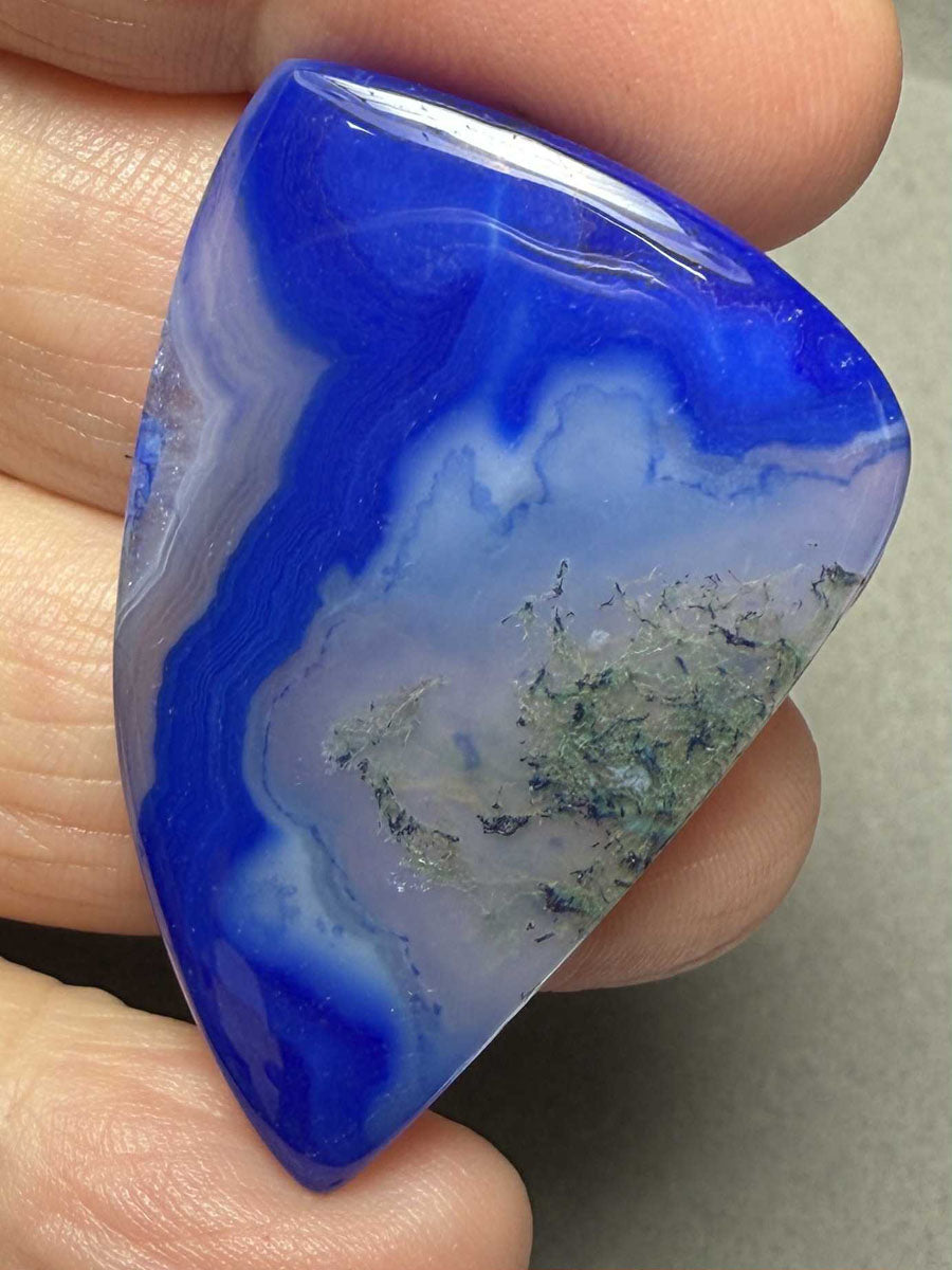 Freeform 43x28mm Blue Agate Cabochon 12
