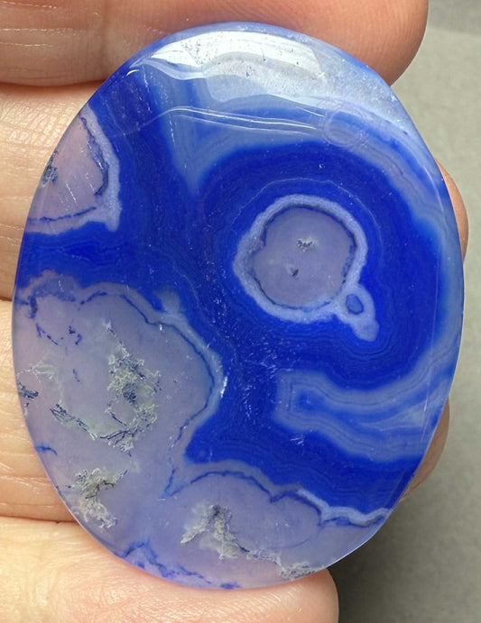 Oval 41x32mm Blue Agate Cabochon 16
