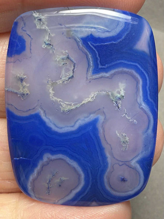 Rectangle 32x28mm Blue Agate Cabochon 19