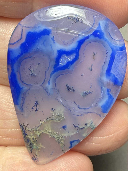 Freeform 38x27mm Blue Agate Cabochon 20