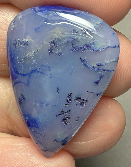 Teardrop 30x22mm Blue Agate Cabochon 21