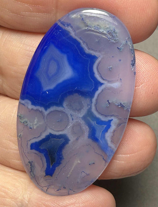 Oval 46x26mm Blue Agate Cabochon 25