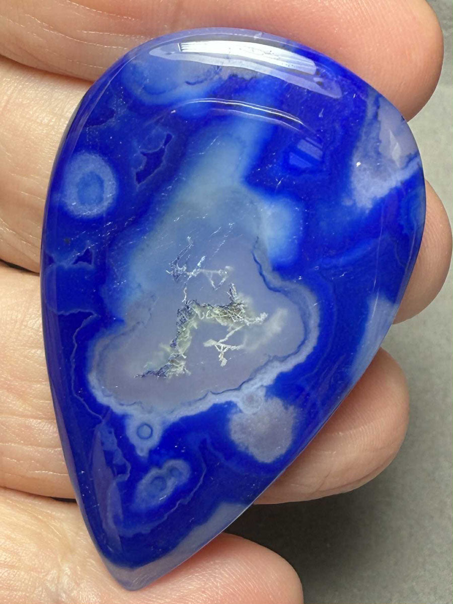 Teardrop 49x32mm Blue Agate Cabochon 29