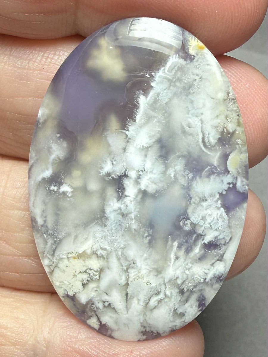 Oval 42x28mm Indonesian Plume Agate Doublet Cabochon 60