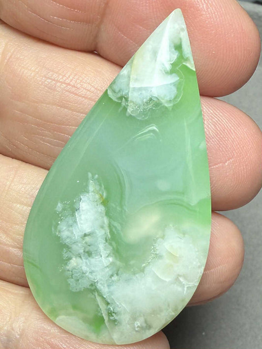 Teardrop 47x25mm Indonesian Plume Agate Doublet Cabochon 81