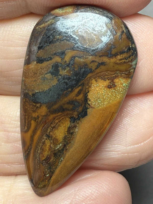 Teardrop 36x19mm Inferno Jasper Cabochon 03