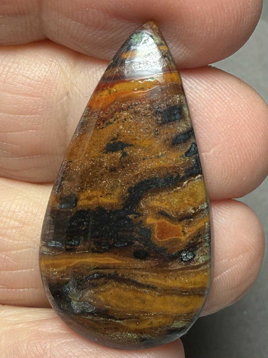 Teardrop 36x19mm Inferno Jasper Cabochon 05