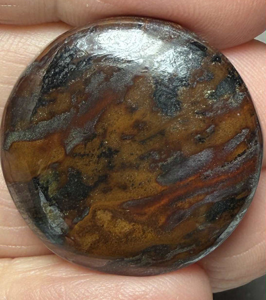 Round 28x28mm Inferno Jasper Cabochon 08
