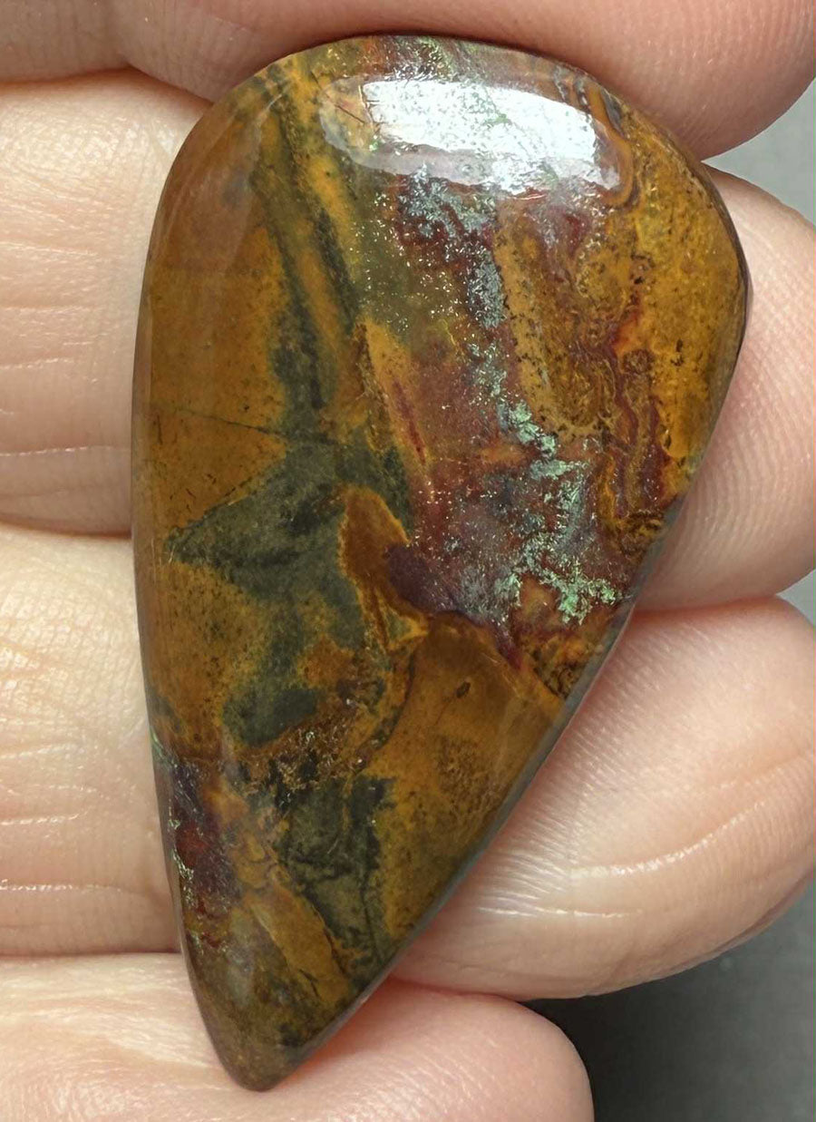 Teardrop 36x19mm Inferno Jasper Cabochon 11
