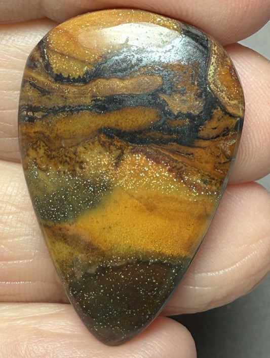 Teardrop 35x22mm Inferno Jasper Cabochon 16