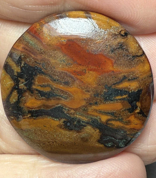 Round 30x30mm Inferno Jasper Cabochon 26