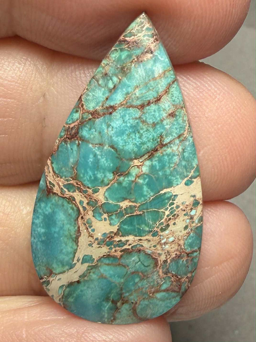 Teardrop 33x18mm Sea Sediment Jasper Cabochon 54