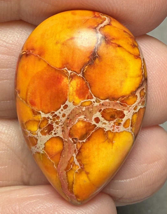 Teardrop 30x20mm Sea Sediment Jasper Cabochon 67