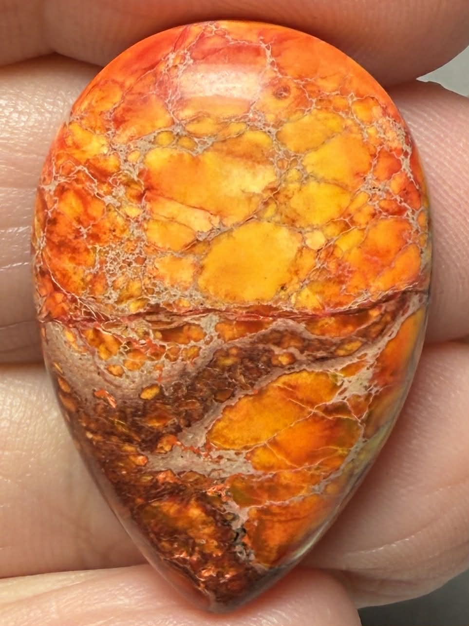 Teardrop 30x20mm Sea Sediment Jasper Cabochon 93