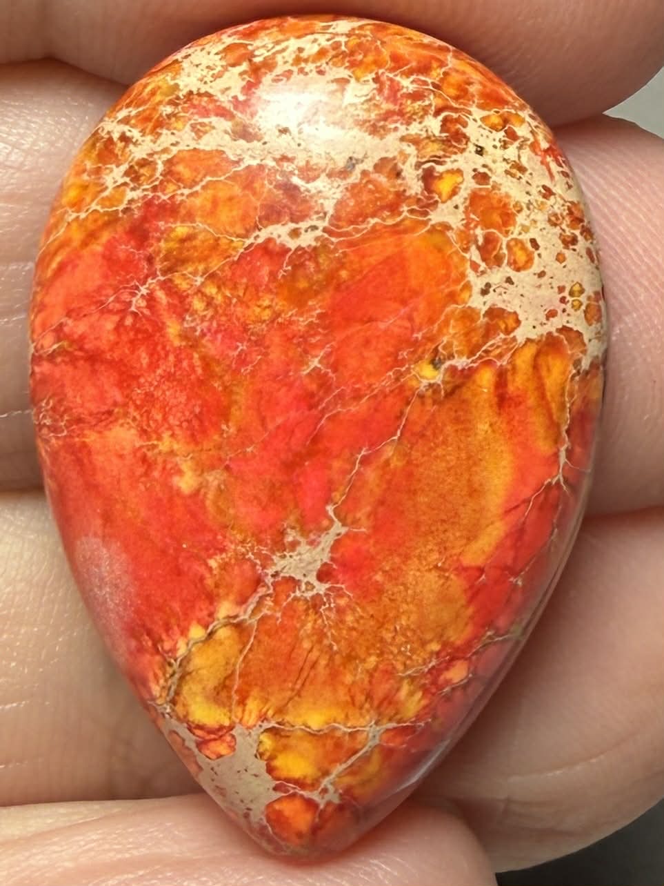 Teardrop 30x20mm Sea Sediment Jasper Cabochon 103