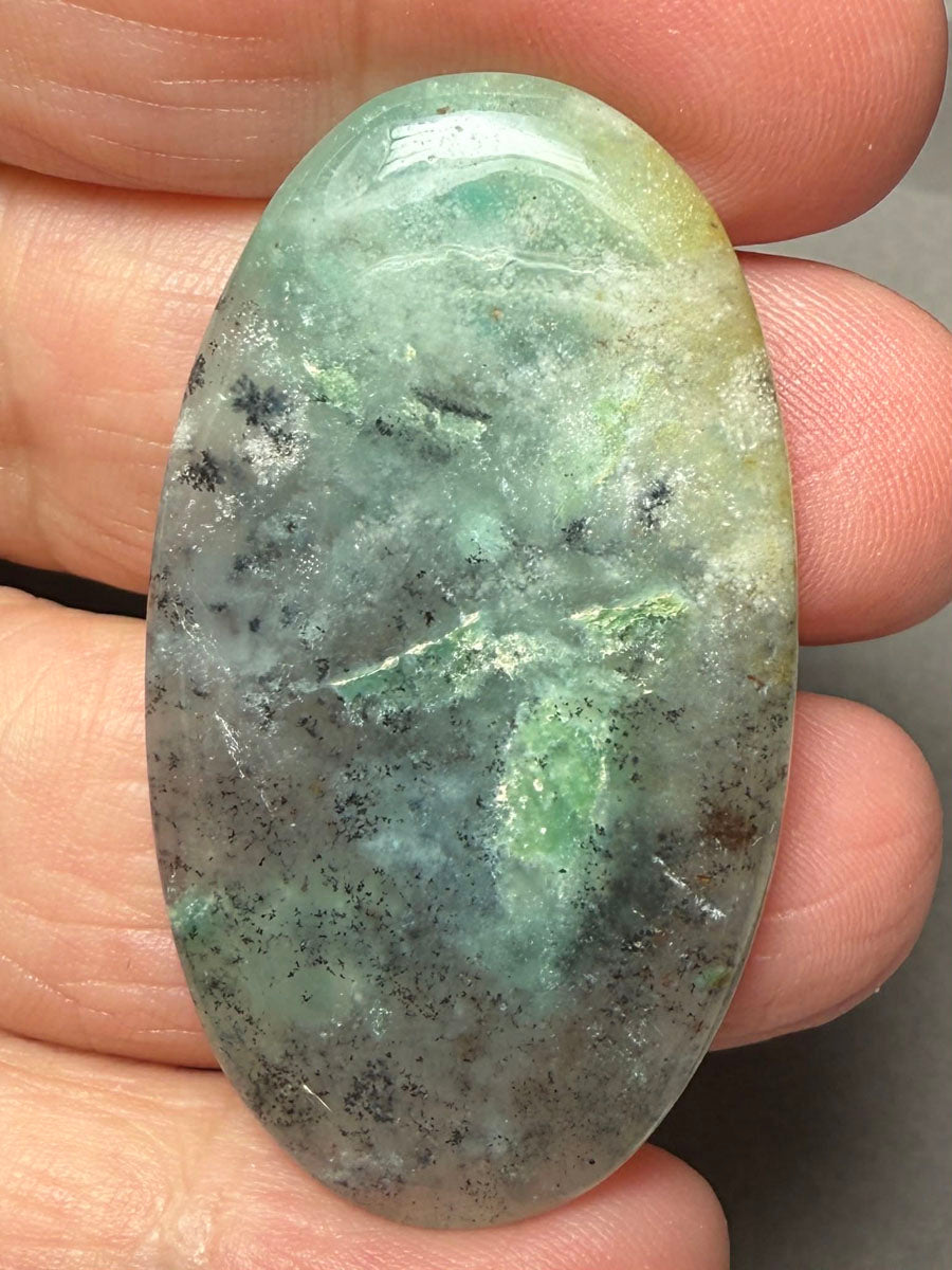 Oval 46x25mm Aqua Chalcedony Cabochon 08