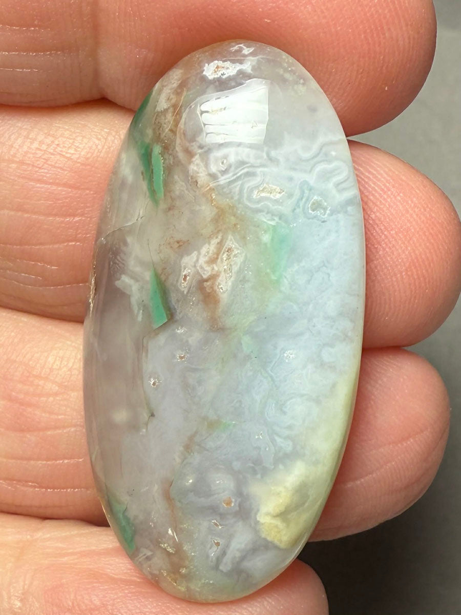 Oval 39x20mm Aqua Chalcedony Cabochon 11
