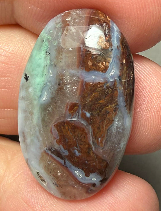 Oval 28x17mm Aqua Chalcedony Cabochon 12